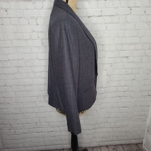 Vintage Striped Blue Wool Tailored Blazer ILGWU Made in USA - Picture 2 of 15